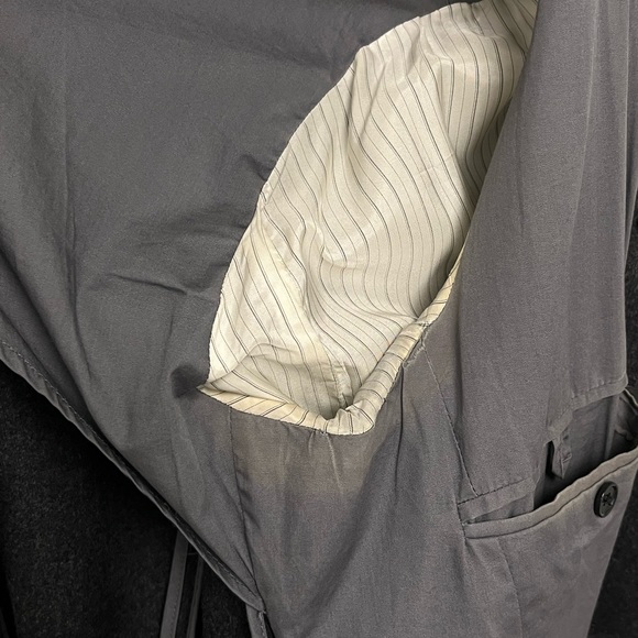 John Varvatos Grey double breasted trench coat. Size small - Picture 13 of 16